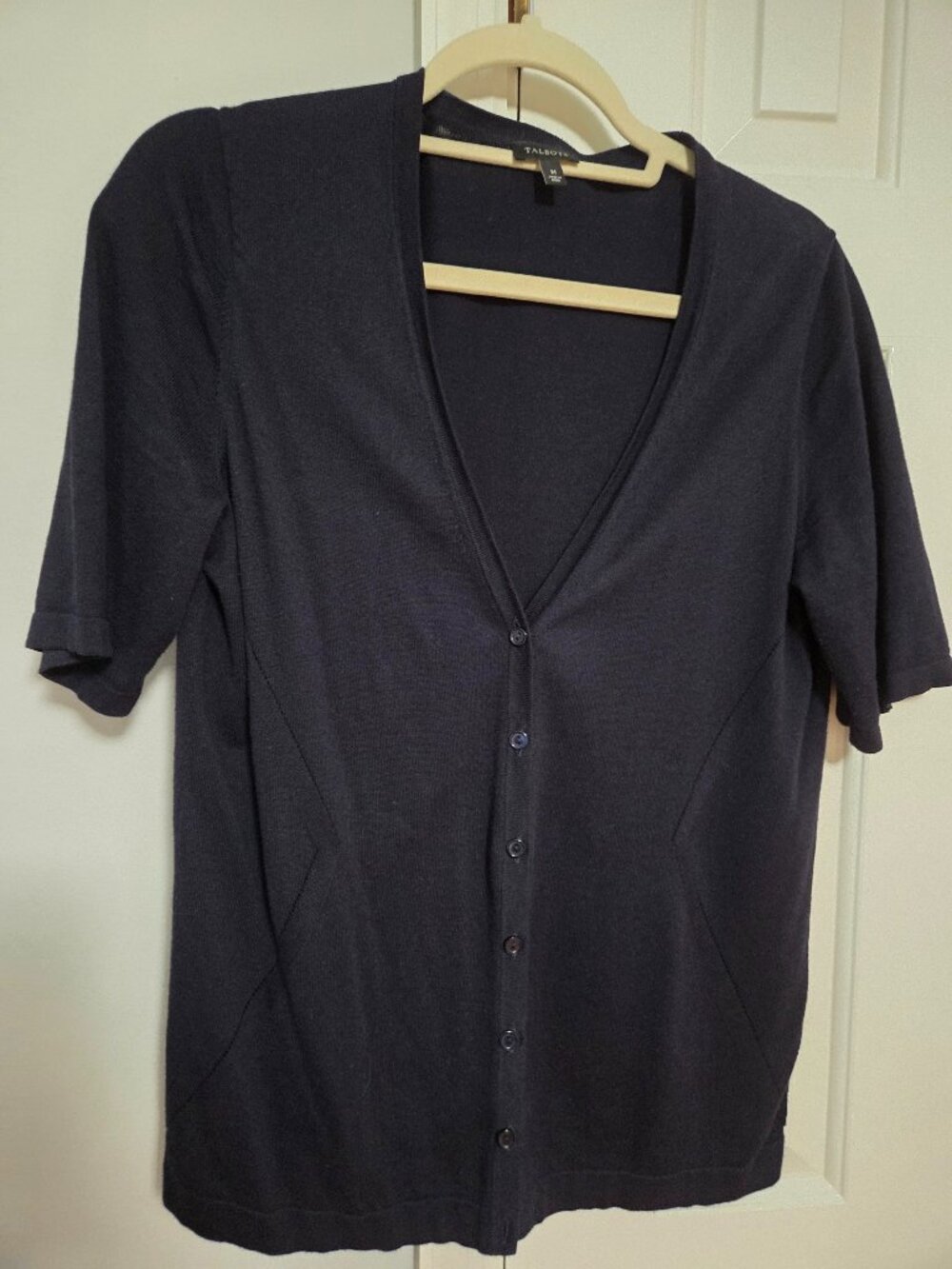 Talbots Solid Navy SS Sweater Size Medium